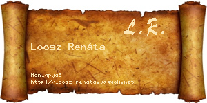 Loosz Renáta névjegykártya